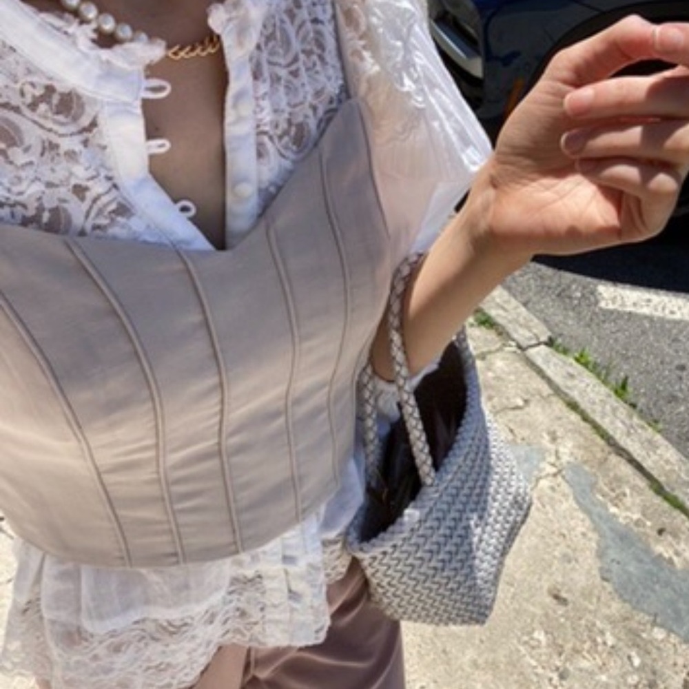 Club Monaco Corset Style Crop Top Nude size XS